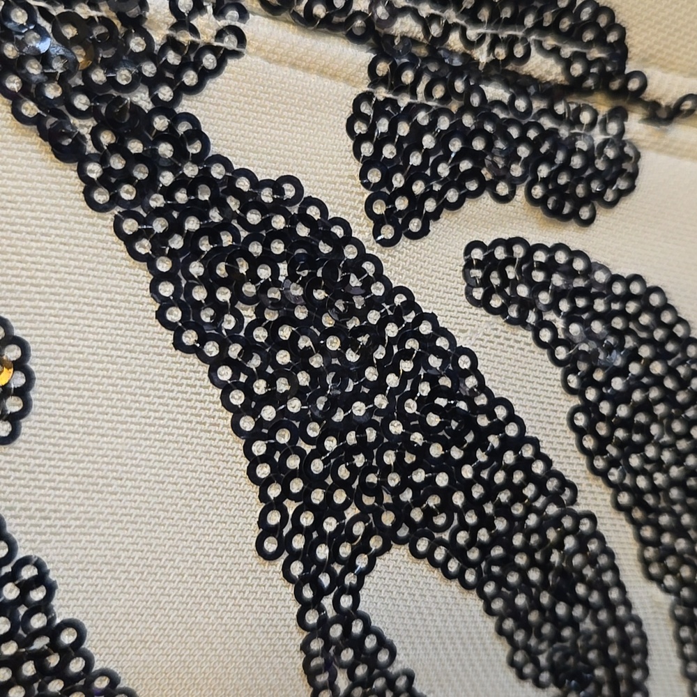 Sho-Blk/white sequin zebra print sleeveless dress Size S NWT. - Picture 7 of 9